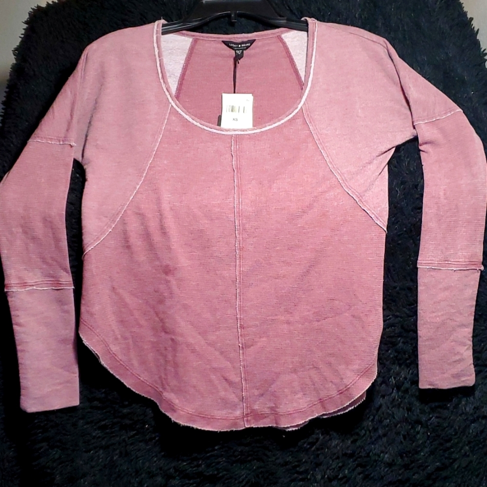 Nwt lucky brand thin sweatshirt XS mauve